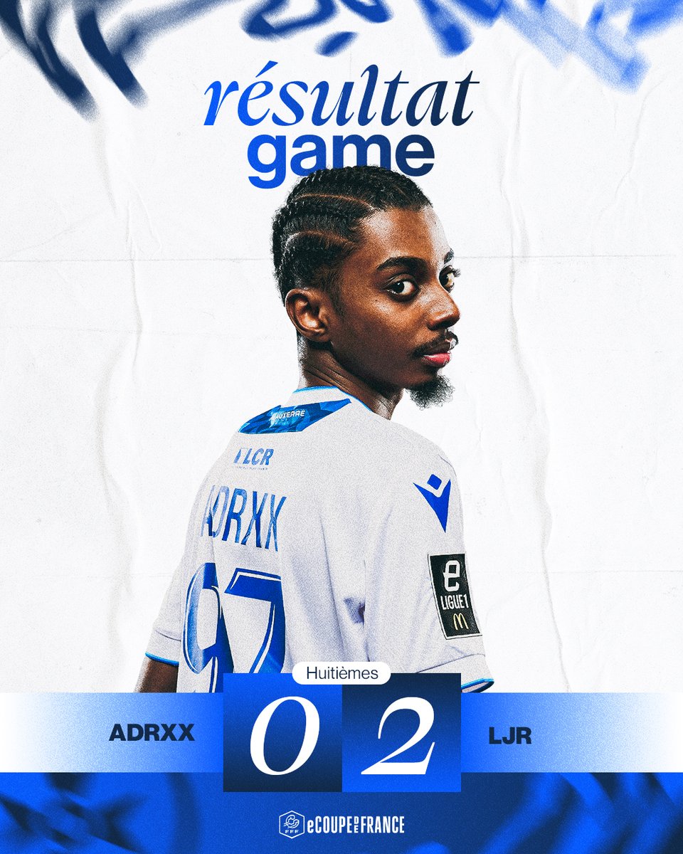 AJA Esports (@ajaesports_) on Twitter photo 🏆 𝗲𝗖𝗼𝘂𝗽𝗲 𝗱𝗲 𝗙𝗿𝗮𝗻𝗰𝗲 - 1/8e de finale
❌ Fin de parcours pour notre Auxerrois.
#TeamAJA <a href="/efootdefrance/">Equipe de France eFoot ⭐️</a> 🏆 𝗲𝗖𝗼𝘂𝗽𝗲 𝗱𝗲 𝗙𝗿𝗮𝗻𝗰𝗲 - 1/8e de finale
❌ Fin de parcours pour notre Auxerrois.
#TeamAJA <a href="/efootdefrance/">Equipe de France eFoot ⭐️</a>