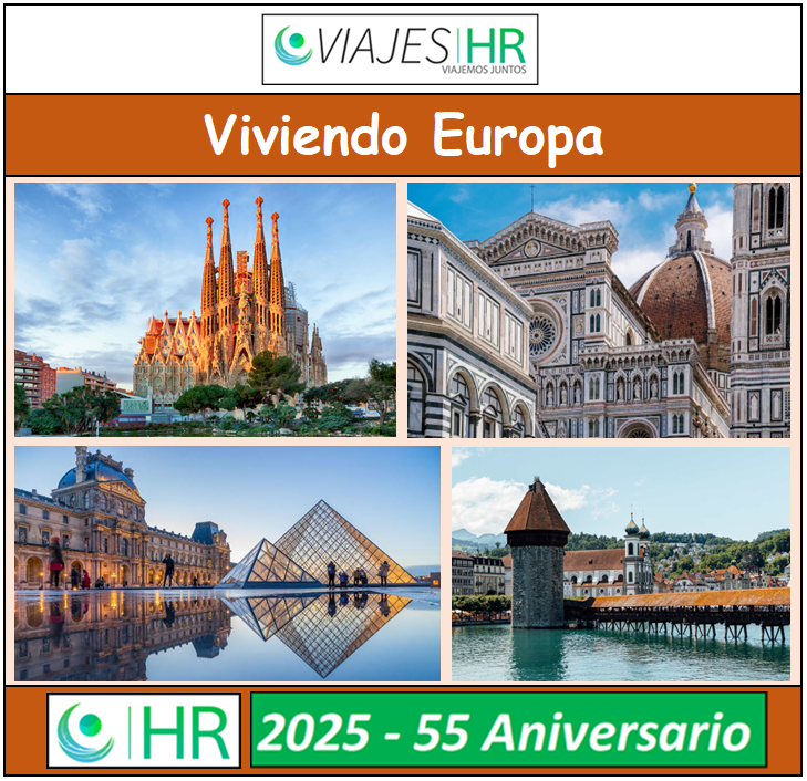 Lo mejor de España, Francia, Suiza e Italia lo disfrutarás a través de ‘Viviendo Europa’. Viaje de 17 días / 15 noches desde $2,498 USD. ¡Incluye vuelo!

VIAJES HR
¡Viajemos Juntos!