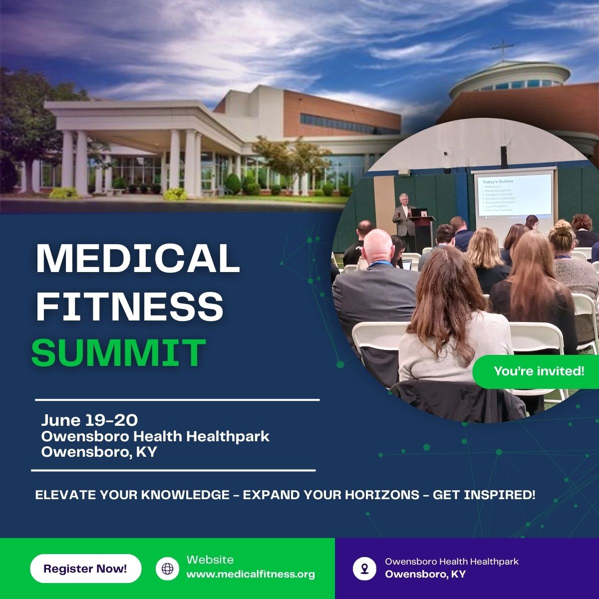 🚨 You're invited!
Join us for the Medical Fitness Summit – June 19–20 at Owensboro Health Healthpark in Owensboro, KY!
🎯 Elevate your knowledge!
🤝 Connect with leaders!
💡 Get inspired!

Register now 👉 medicalfitness.org/events/central…
#MedicalFitness #HealthInnovation