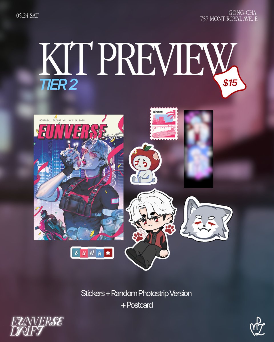 plavecanada's tweet photo. 「#PLAVECANADA」
With the event being only a day away, today is your last day to reserve your kit for EUNHOVERSE DRIFT!
Here's montrealplave's kit previews for those still hesitating~ https://t.co/IJ8AictW8i