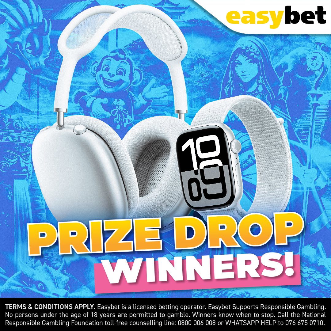 Easybet South Africa (@easybet_sa) on Twitter photo ๐๐ฅ THIS WEEKโS DROP CAME IN COLDโฆ AND FINISHED LUXURY LEVELS HOT! ๐ฅ๐
One lucky player just scored the Apple AirPods Max + Apple Watch Series 10 โ now thatโs a seriously slick combo! ๐งโ๐ฅ
๐ Apple AirPods Max + Apple Watch Series 10 โ Shemeale B.
๐ฐ R3000 โ Kevin D.
๐ฐ ๐๐ฅ THIS WEEKโS DROP CAME IN COLDโฆ AND FINISHED LUXURY LEVELS HOT! ๐ฅ๐
One lucky player just scored the Apple AirPods Max + Apple Watch Series 10 โ now thatโs a seriously slick combo! ๐งโ๐ฅ
๐ Apple AirPods Max + Apple Watch Series 10 โ Shemeale B.
๐ฐ R3000 โ Kevin D.
๐ฐ