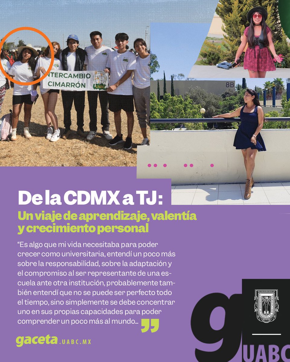 Amizahi Martínez Sánchez, estudiante de Psicopedagogía en la Universidad Pedagógica Nacional de la Ciudad de México, compartió con Gaceta UABC su experiencia de intercambio en la Facultad de Humanidades y Ciencias Sociales, en la UABC, campus Tijuana.
gaceta.uabc.mx/de-la-cdmx-tij…