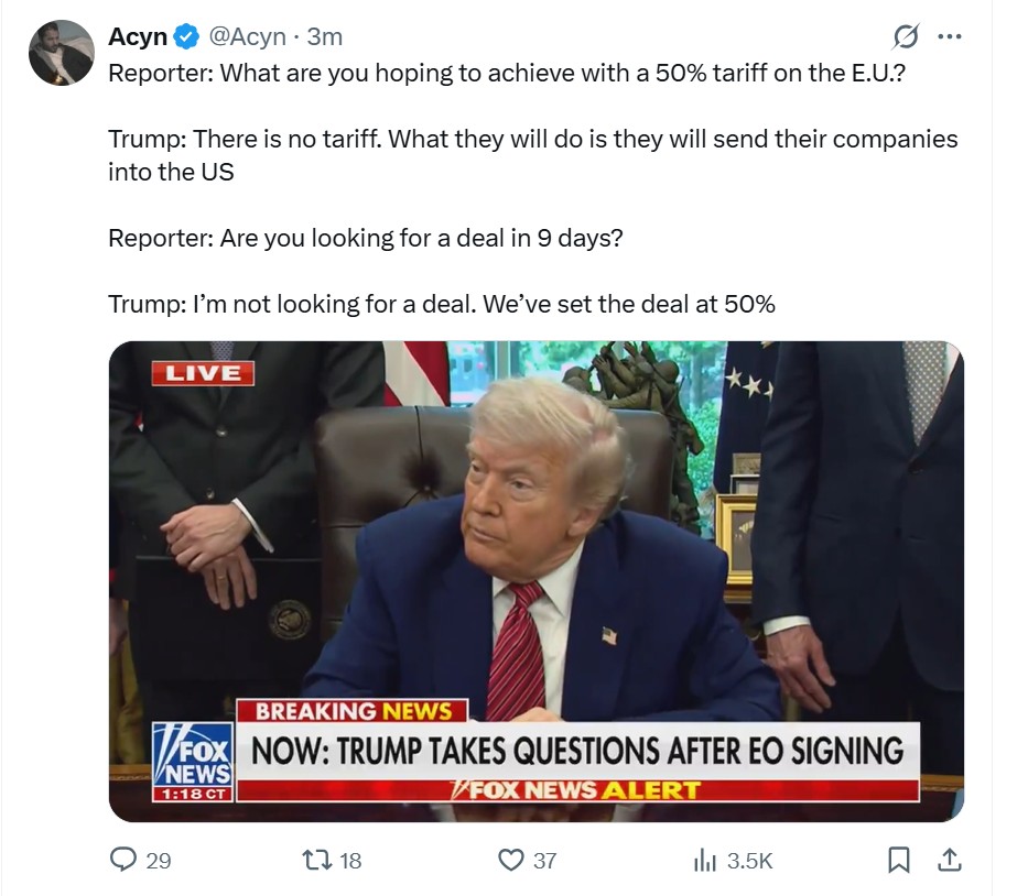 We barely even blink at this nowadays, but it's just tyranny. It's one man imposing a massive tax on American businesses and consumers with no legal justification for the action and no underlying constitutional authority. Complete travesty.