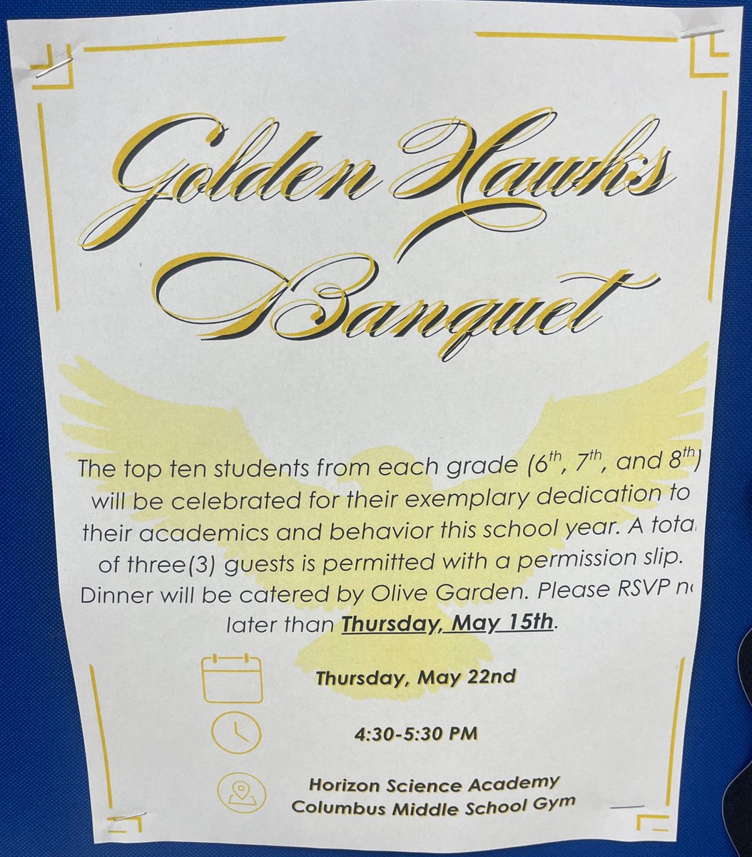 HSAColumbusMS's tweet photo. Our Golden Hawks banquet, honoring the Top 10 students of from each of our three grades, was a great time of bonding, fellowship and good food! Congratulations to our scholors, leading the way and SOARING IN GOLD! #HSACM #ConceptSchools https://t.co/0vwf1ZdVPO