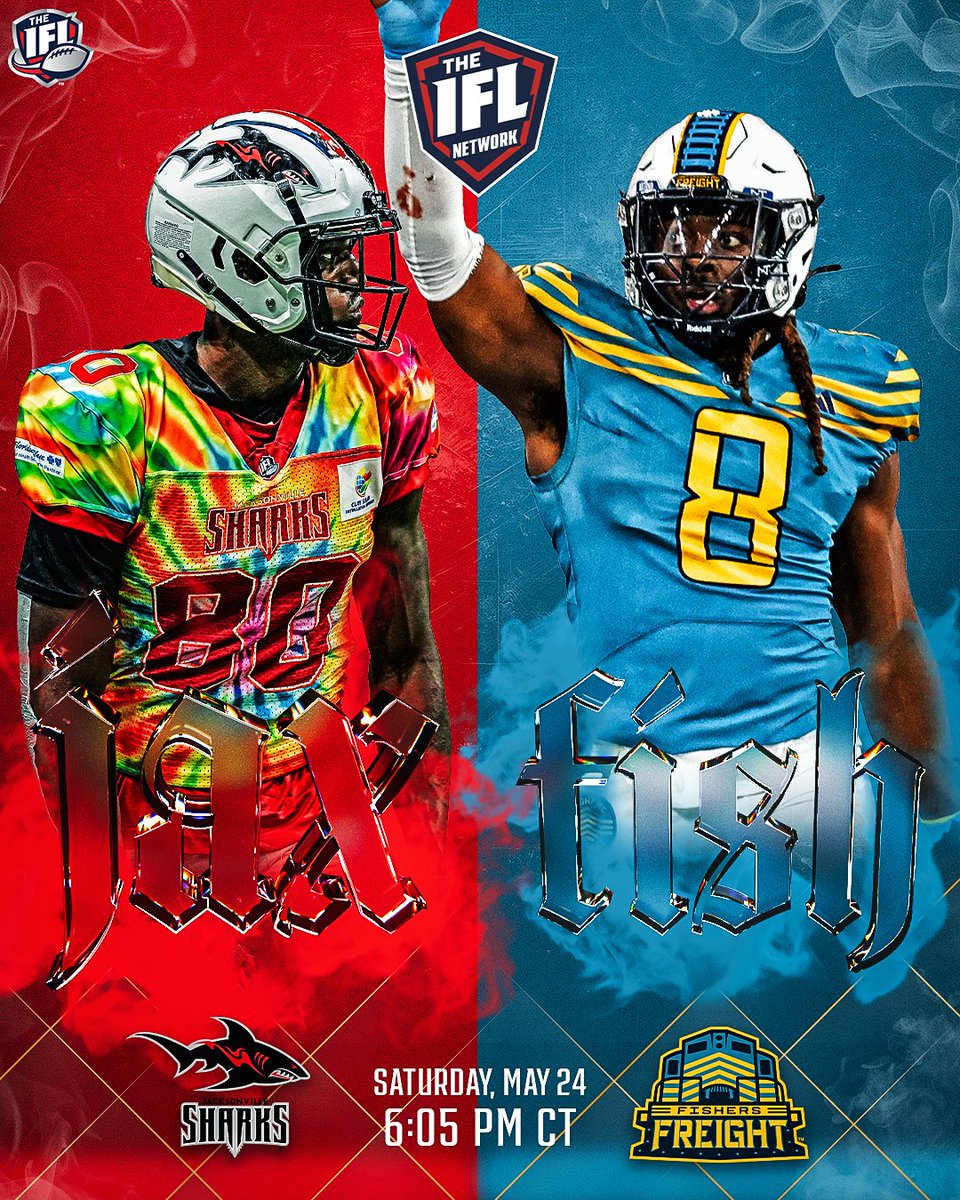 Indoor Football League (@indoorfl) on Twitter photo The <a href="/jaxsharks/">Jacksonville Sharks</a> are riding a two-game win streak, but <a href="/FishersFreight/">Fishers Freight Football</a> is looking to slam the brakes on a five-game skid and turn the tide at home.
🕕 6:05 PM CT
🖥️ dub.sh/6nl5sFI The <a href="/jaxsharks/">Jacksonville Sharks</a> are riding a two-game win streak, but <a href="/FishersFreight/">Fishers Freight Football</a> is looking to slam the brakes on a five-game skid and turn the tide at home.
🕕 6:05 PM CT
🖥️ dub.sh/6nl5sFI