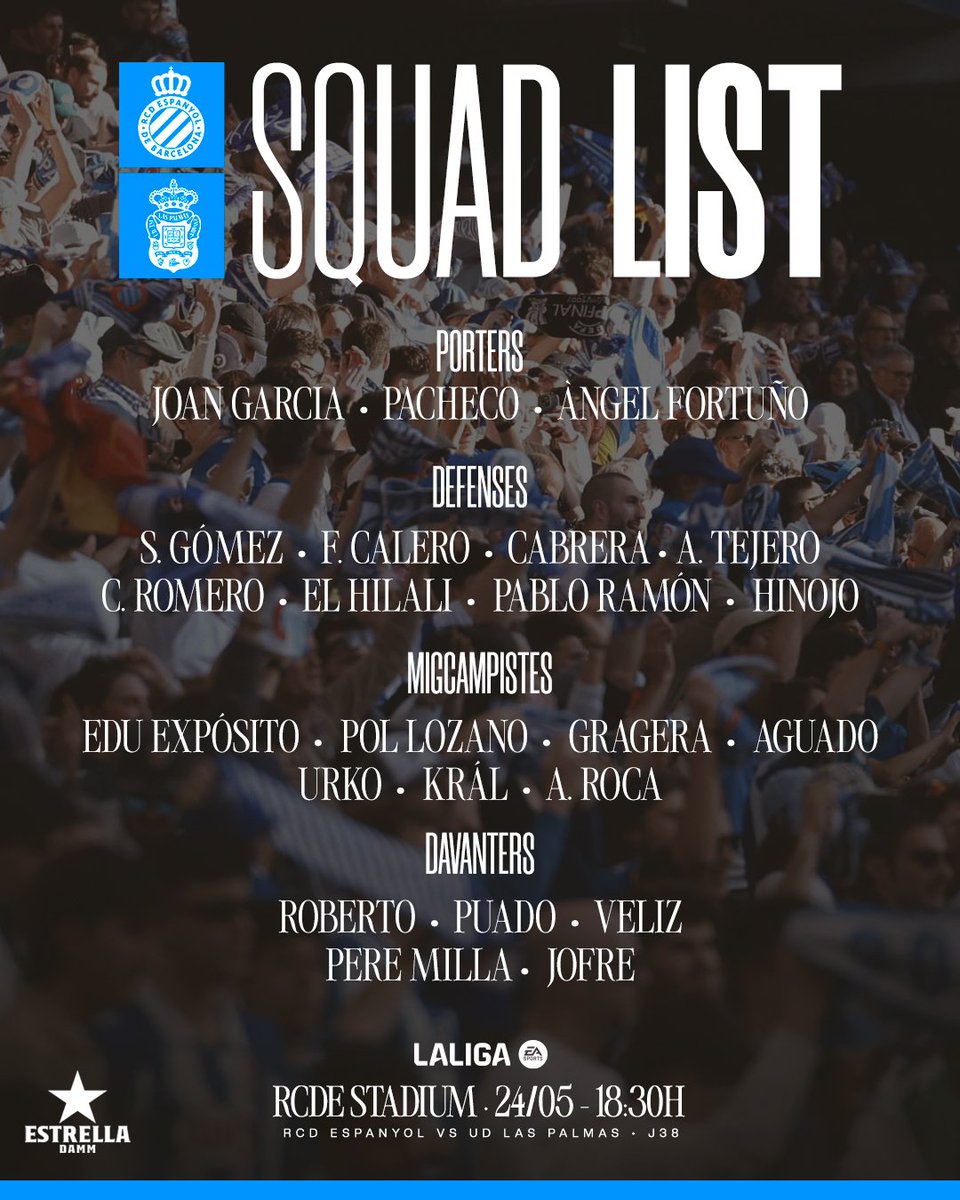 MundoReala's tweet image. #ExRealSociedad

@Urko_04 entra en la convocatoria de @RCDEspanyol ante @UDLP_Oficial 

#RCDEspanyolUDLasPalmas #RCDEspanyol #UDLasPalmas