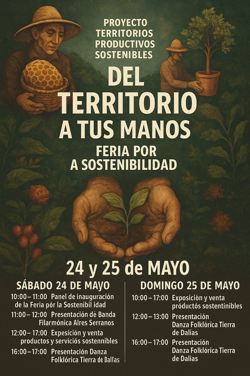 ¡Ven a la #FeriaTPS en <a href="/CC_LosPinos/">Complejo Cultural Los Pinos</a>!
Prueba miel, café y maíz de productores sostenibles que cuidan su tierra.
Con apoyo de <a href="/bancomundialmx/">Banco Mundial México</a> <a href="/SEMARNAT_mx/">SEMARNAT México</a>
#TerritoriosProductivos
