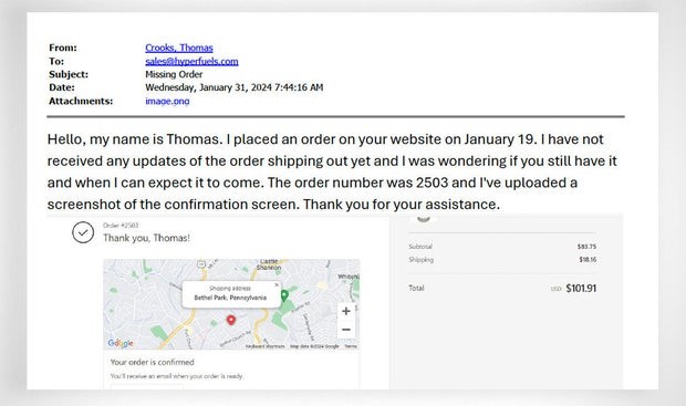 Michael Kaplan (@mkaplantv) on Twitter photo SCOOP: My colleague <a href="/GrahamKates/">Graham Kates</a> got ahold of Thomas Crooks' emails in the months leading up to his attempted assassination of then-candidate Trump.
They include his correspondence with an specialty fuel retailer over an order for bomb-making materials > shorturl.at/X6DLK SCOOP: My colleague <a href="/GrahamKates/">Graham Kates</a> got ahold of Thomas Crooks' emails in the months leading up to his attempted assassination of then-candidate Trump.
They include his correspondence with an specialty fuel retailer over an order for bomb-making materials > shorturl.at/X6DLK