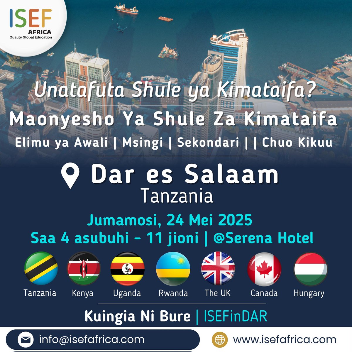 Wana-Daslama kesho akikosa mtoto ni mtoto wako peke yake, mlete bhana, ajifunze-awe wa kisasa.

Maonesho ya Shule za Kimataifa pale Serena Hotel. 

Hakuna kiingilio. Kipi ni kisingizio cha kutokufika? 

#ISEFinDAR #QualityGlobalEducation
