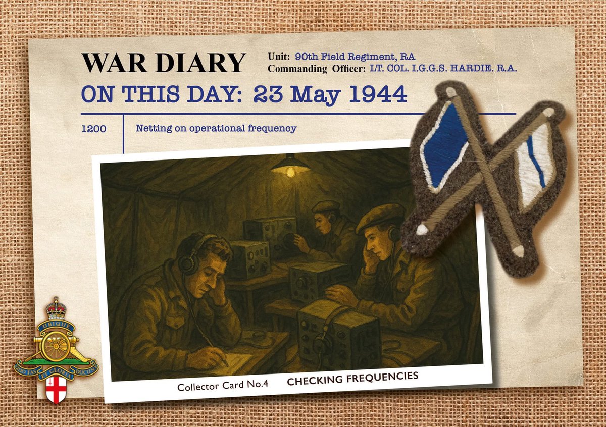 c_woffenden's tweet photo. OTD May 1944 - The Regiment's wireless sets are netted onto operational frequencies.
#OTD #nostalgia #familyhistory #veteran #normandy #royalartillery #ww2history #DDay #ww2 #TheDDayStory #armyspeak #talklikeagunner #gunners #gunnerstalk #scaleyback #signallers #royalsignals https://t.co/FWYS902s8W