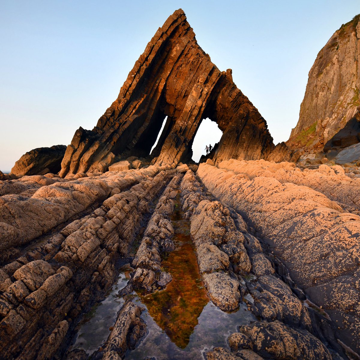 Blackchurch Rock, North Devon coast. Low tide sunset #landscape