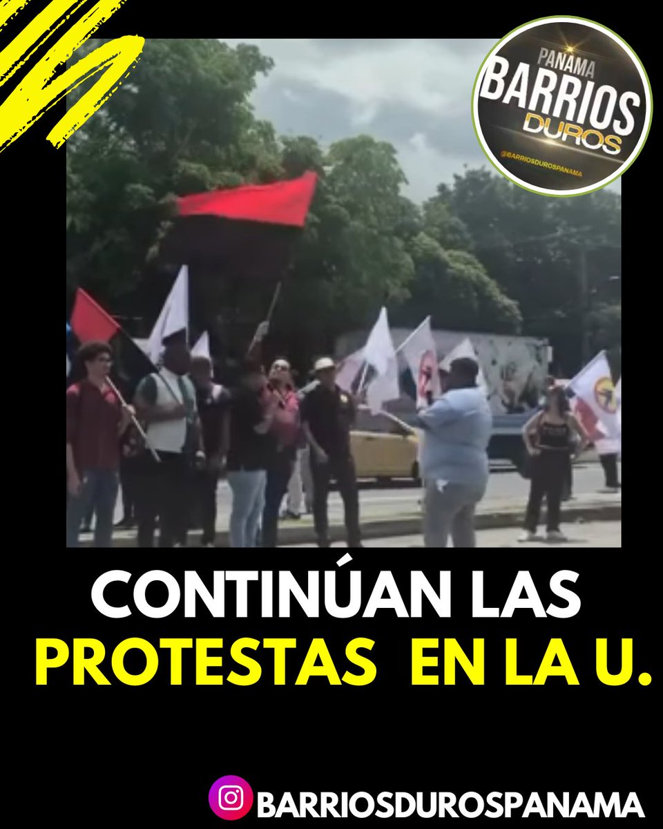BarriosDurospty's tweet image. Continúan las protestas en los predios de la Universidad de Panamá. Manifestantes de forma pacífica se mantienen en la parada frente a la vía Transístmica.