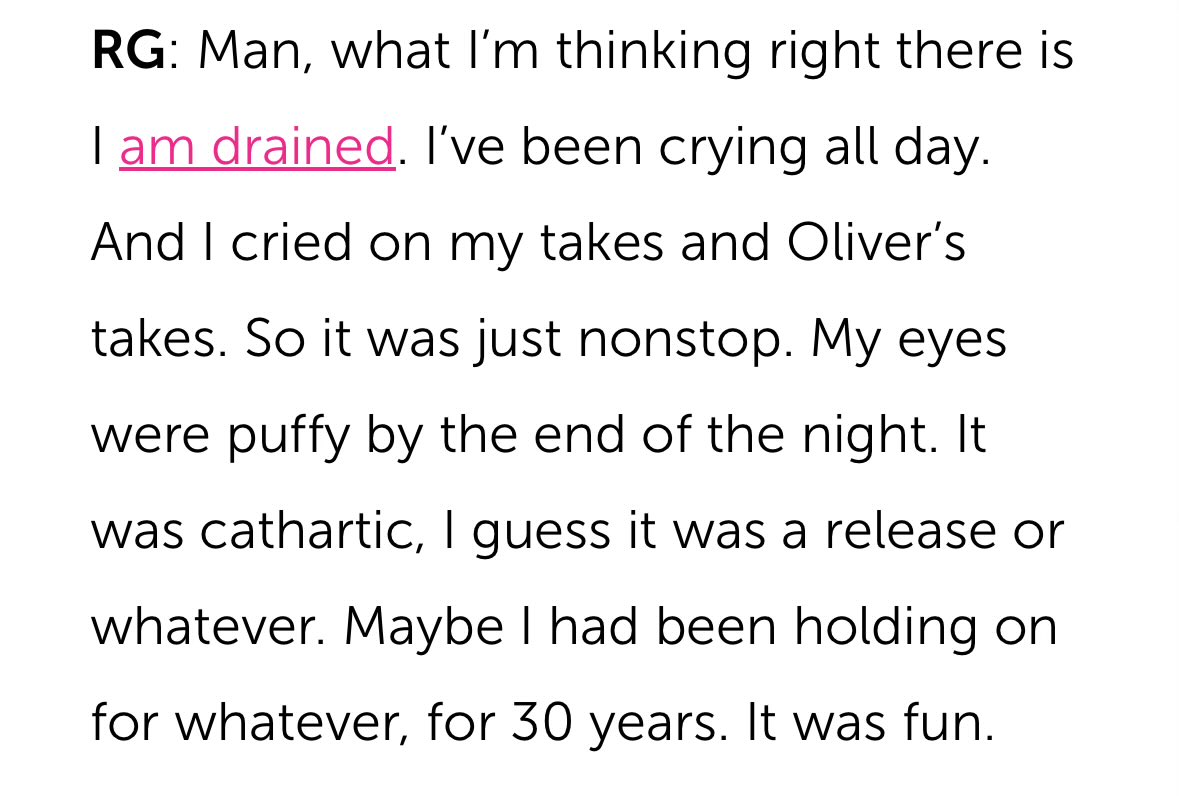 the breakdown scene being a release for ryan oh :((