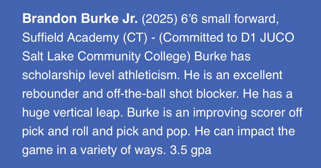 Thanks for the write up <a href="/RecruitTheBronx/">RecruitTheBronx</a> exited for this next chapter of my journey as I graduate from Suffield Academy Class of 2025!
