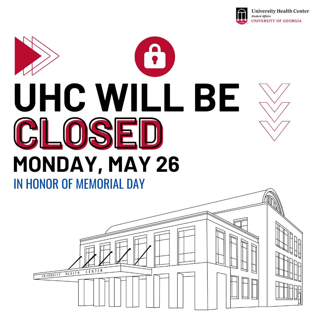 Have a safe holiday! The UHC will reopen Tuesday, May 27th at regular business hours.