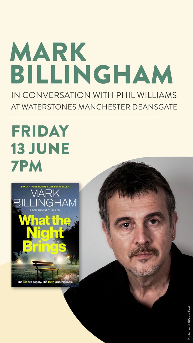 Mark Billingham (@markbillingham) on Twitter photo Sadly no longer with the mighty <a href="/Connellybooks/">Michael Connelly</a> but looking forward to this one nonetheless. See you in Manchester. #WhatTheNightBrings #ThorneIsBack Sadly no longer with the mighty <a href="/Connellybooks/">Michael Connelly</a> but looking forward to this one nonetheless. See you in Manchester. #WhatTheNightBrings #ThorneIsBack