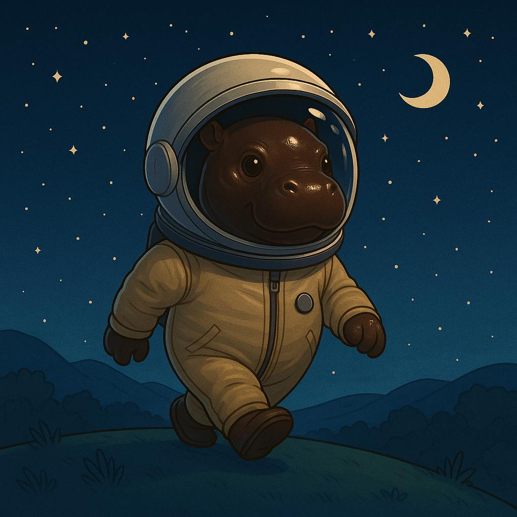 moondengmeme's tweet photo. moondeng walking towards the moon https://t.co/d9rLrFimoU