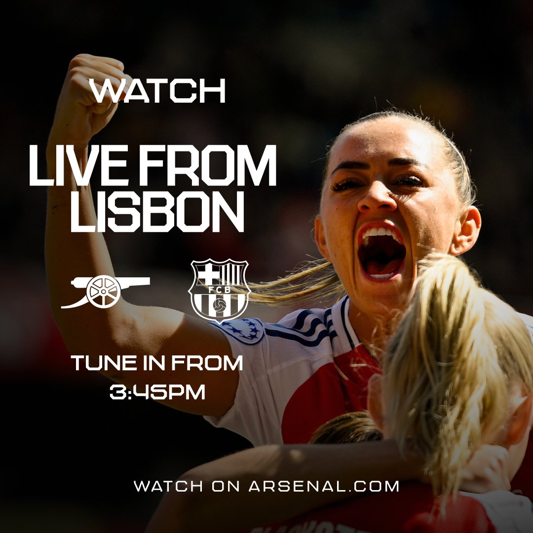 ArsenalWFC's tweet photo. Matchday approaching, Gooners 👀

Get the final lowdown from Emma Byrne and Nicole Holliday in our preview show: Live from Lisbon ✨

Tune in tomorrow from 3.45pm (UK) on https://t.co/tK9rcmLS6V 📺