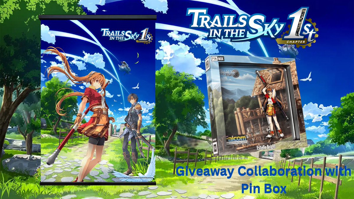 Hansuke21's tweet image. Hi everyone, I will be once again doing a giveaway collaboration with Pin Box of this Trails in the Sky 1st Chapter Keyart - Canvas Wall Scroll and XL Pin of Estelle.

Winner will be drawn on September 1st.

Follow @PinBoxLtd, Like and Retweet to enter the giveaway.

Good Luck!