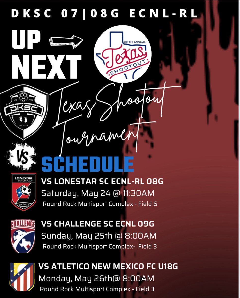 Kaelin Christian (@kaelinc_2026) on Twitter photo Me and my team will be down in Round Rock this weekend! Coaches come out to watch us play and check out my amazing teammates!! <a href="/DKSC07RL/">DKSC ECNL-RL 07/08G</a> <a href="/JayV1221/">Jay Vielma</a>
<a href="/soccerpatriots/">UT Tyler Patriots W Soccer</a> Me and my team will be down in Round Rock this weekend! Coaches come out to watch us play and check out my amazing teammates!! <a href="/DKSC07RL/">DKSC ECNL-RL 07/08G</a> <a href="/JayV1221/">Jay Vielma</a>
<a href="/soccerpatriots/">UT Tyler Patriots W Soccer</a>