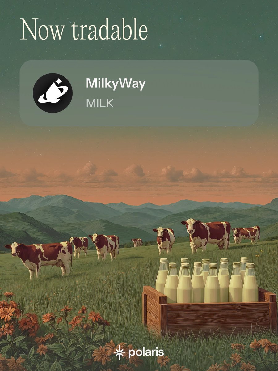 Polaris โด๏ธ (@polaris_app) on Twitter photo You can now trade $MILK on Polaris, the Token Portal (now live in beta).
<a href="/milky_way_zone/">MilkyWay ๐ฅ</a> is a leading modular restaking and liquid staking protocol ๐ฅ
Trade all tokens, across all chains โ polaris.app โด๏ธ You can now trade $MILK on Polaris, the Token Portal (now live in beta).
<a href="/milky_way_zone/">MilkyWay ๐ฅ</a> is a leading modular restaking and liquid staking protocol ๐ฅ
Trade all tokens, across all chains โ polaris.app โด๏ธ