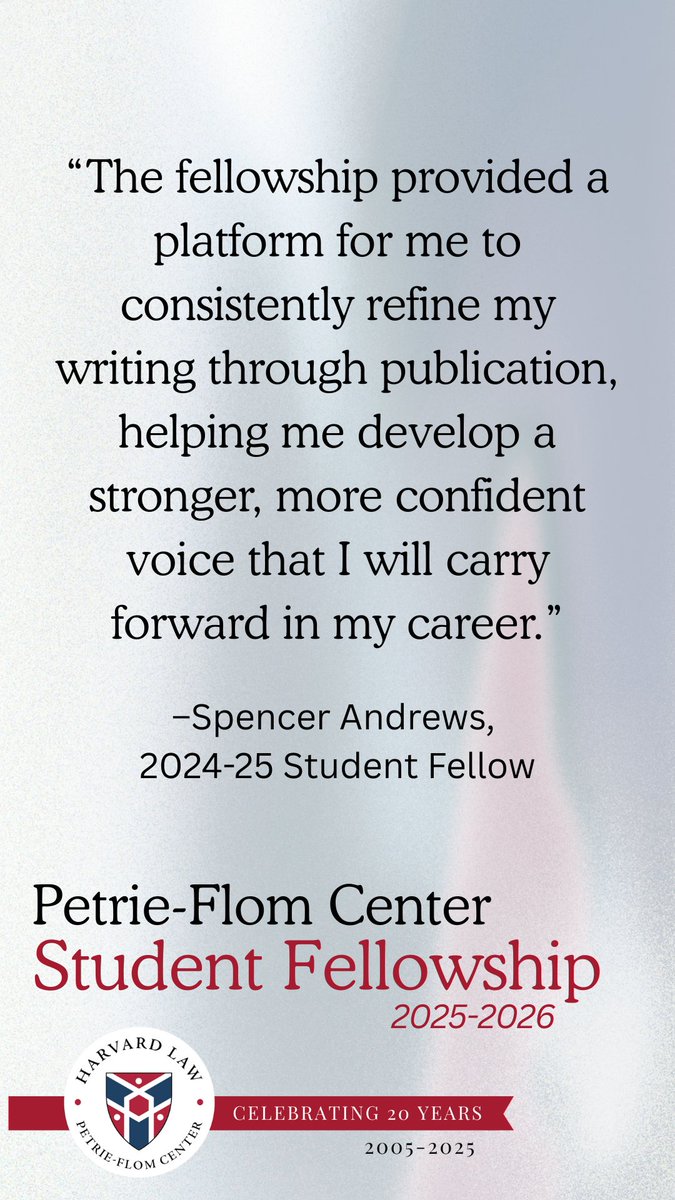 Priority deadline approaching petrieflom.law.harvard.edu/student-fellow…