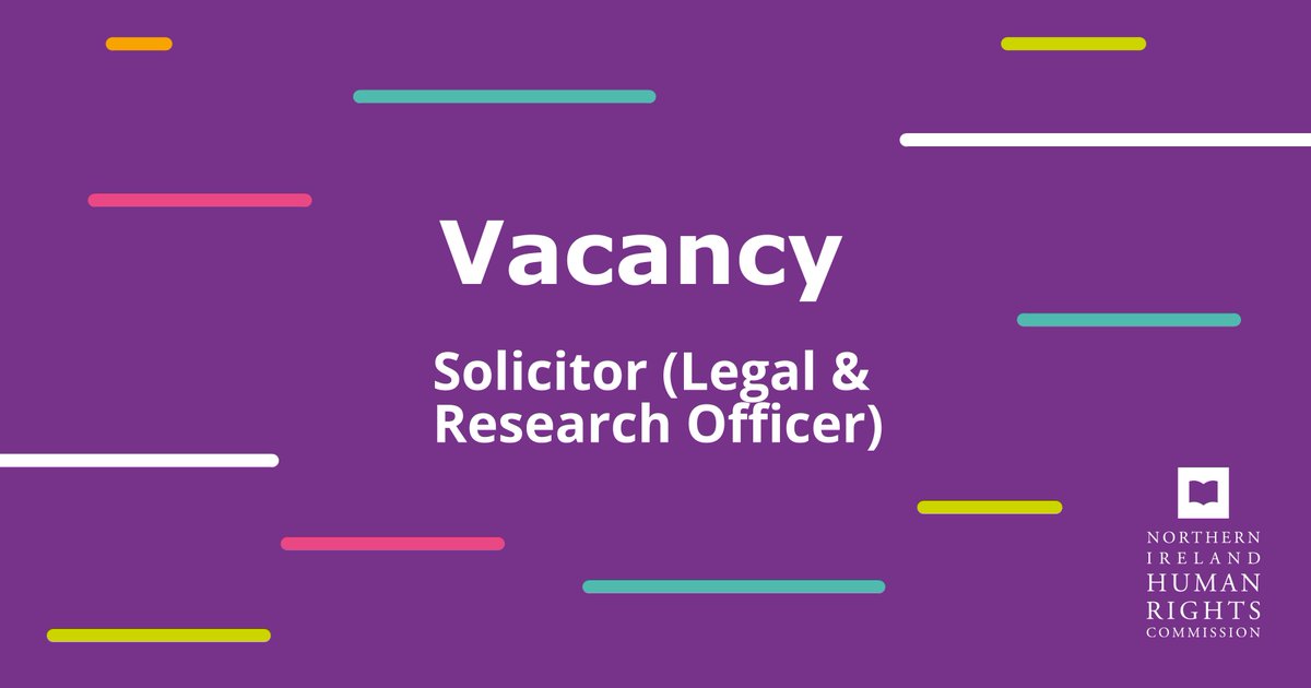 Northern Ireland Human Rights Commission (@nihrc) on Twitter photo 📣We’re hiring!
<a href="/NIHRC/">Northern Ireland Human Rights Commission</a> invites applications for the post of: Solicitor (Legal and Research Officer) (Permanent Full-time)
For full details and application see: nihrc.org/about-us/caree… 📣We’re hiring!
<a href="/NIHRC/">Northern Ireland Human Rights Commission</a> invites applications for the post of: Solicitor (Legal and Research Officer) (Permanent Full-time)
For full details and application see: nihrc.org/about-us/caree…