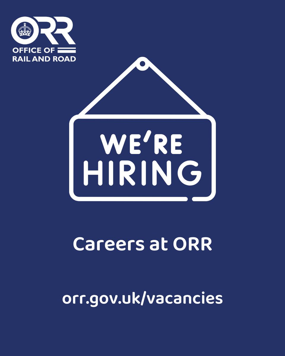Interested in a career at ORR? We currently have exciting job opportunities in areas including:

🔹 Engineering 
🔹 Project Delivery
🔹 Human Resources
🔹 Rail Safety

Apply at orr.gov.uk/vacancies