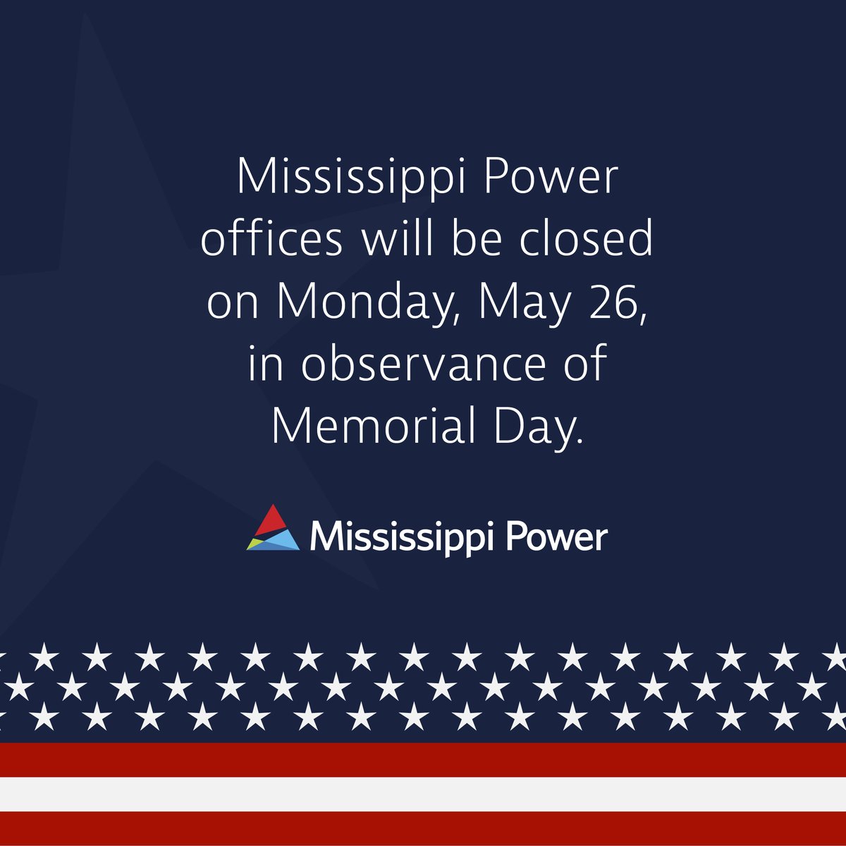 Our offices will be closed in honor of Memorial Day on Monday, May 26 and will reopen on Tuesday, May 27.