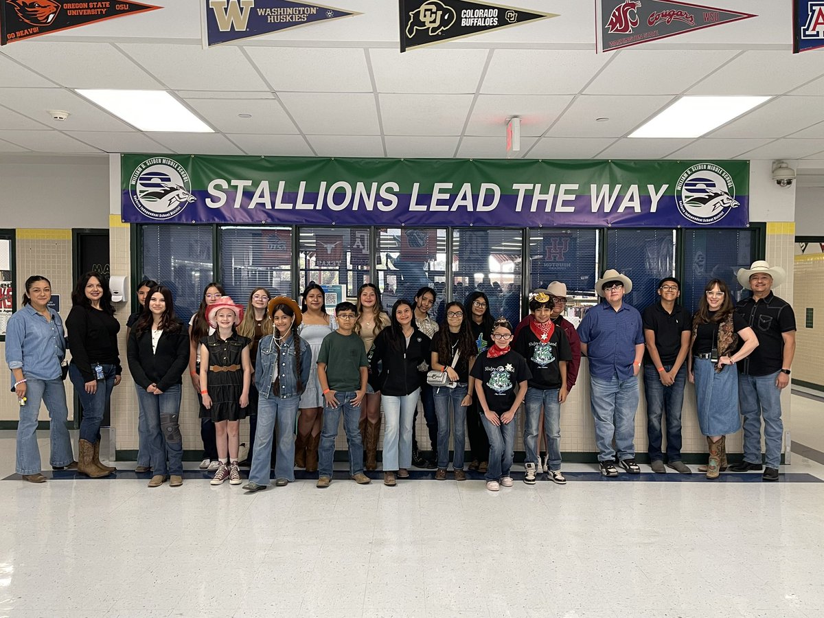 William D. Slider Middle School (@slider_middle) on Twitter photo Yee haw ๐ค Itโs Western Day @ #StallionsLeadTheWay & our cowboys and cowgirls are set to
start the day! We are set for our western dance, choir field trip to Western Play land and band & orchestra to Bob Oโs. <a href="/SISD_Herrera/">Enrique Herrera</a> <a href="/Machin_WDMS/">Edita Machin, Campus Secretary at Slider</a> <a href="/DGonzalez_SMS/">Daniela Gonzalez ๐</a> <a href="/LReyes_WDSMS/">Laura Reyes</a> <a href="/IMartinez319/">Isabel Martinez</a> Yee haw ๐ค Itโs Western Day @ #StallionsLeadTheWay & our cowboys and cowgirls are set to
start the day! We are set for our western dance, choir field trip to Western Play land and band & orchestra to Bob Oโs. <a href="/SISD_Herrera/">Enrique Herrera</a> <a href="/Machin_WDMS/">Edita Machin, Campus Secretary at Slider</a> <a href="/DGonzalez_SMS/">Daniela Gonzalez ๐</a> <a href="/LReyes_WDSMS/">Laura Reyes</a> <a href="/IMartinez319/">Isabel Martinez</a>