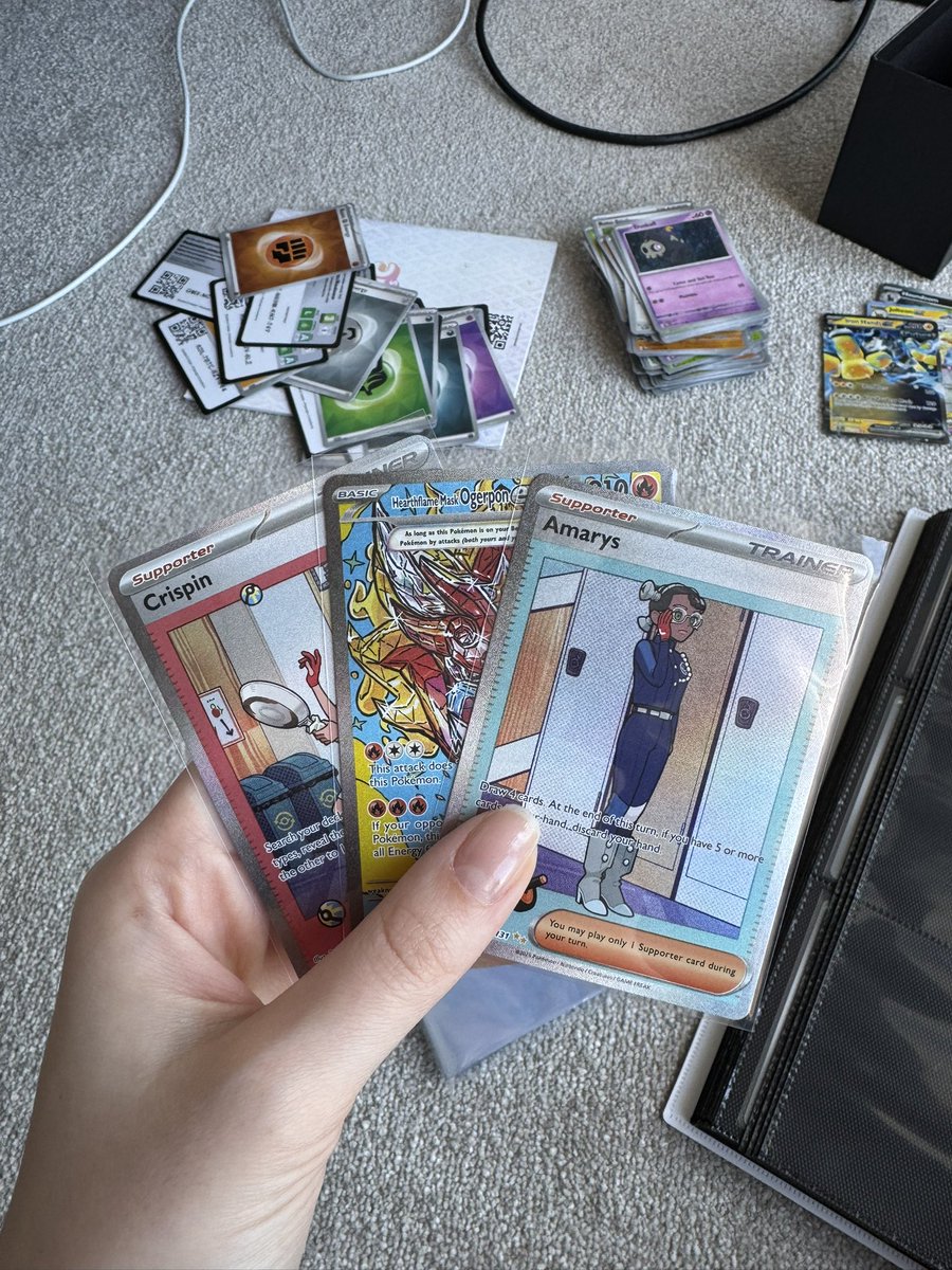 rachelht3's tweet photo. does this count as a demi god pack? opened my pokémon centre etb from this week 🥳 all thanks to @PokemonStockUK https://t.co/QovBnYdspf