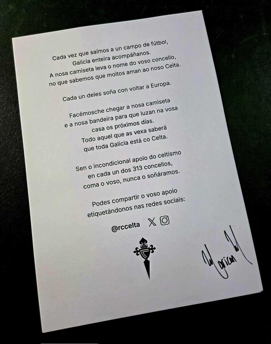 anxopadron's tweet image. 🤍💙🤍Grazas @RCCelta por demostrar que se pode ser un gran clube e defender dende o deporte a nosa cultura e a nosa identidade.

🫂Dende #Padrón, dende a terra de Rosalía, enviamos o noso cariño e agradecemento ao Celta por facer máis grande este país.

💪🏻Vémonos en Europa!