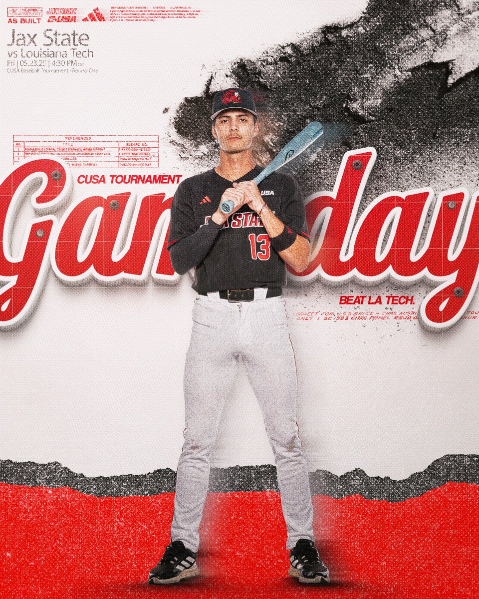 Jax State Baseball (@jaxstatebb) on Twitter photo Bounce-back Friday at the <a href="/ConferenceUSA/">Conference USA</a> Championship
🆚LA Tech
⏰4:30 CT
💻ESPN+
📻🎙️<a href="/JSUVoice/">Mike Parris</a>
📈JaxStateSports.com Bounce-back Friday at the <a href="/ConferenceUSA/">Conference USA</a> Championship
🆚LA Tech
⏰4:30 CT
💻ESPN+
📻🎙️<a href="/JSUVoice/">Mike Parris</a>
📈JaxStateSports.com
