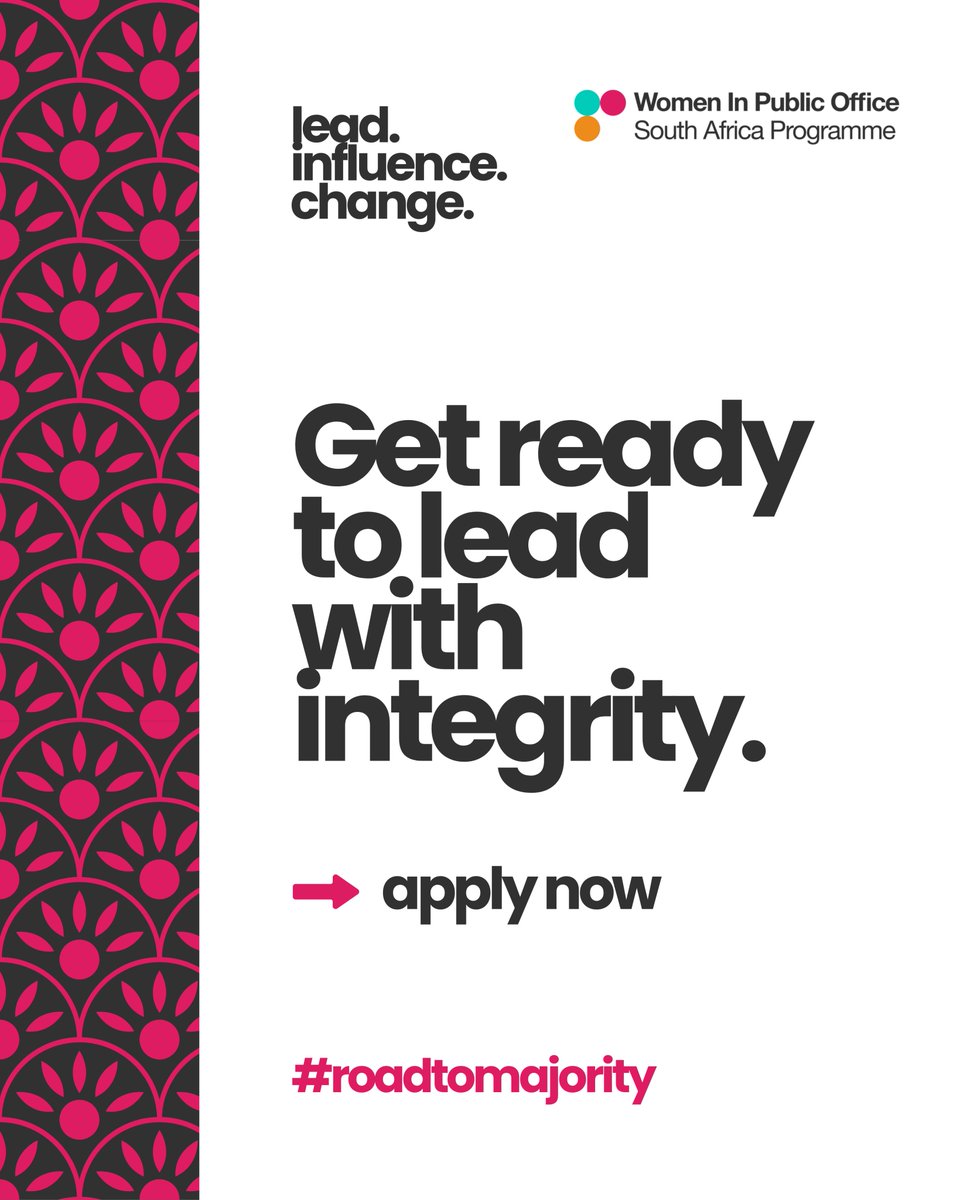 futurelectorg's tweet photo. Futurelect’s Women in Public Office, South Africa Programme is your ladder to ethical political leadership.
For first-time candidates and re-election campaigns alike.
Applications now open:https://t.co/Q5jLtxZRai
#futurelect #leadlocal #womeninpolitics #roadtomajority https://t.co/VOVQoRfYeQ
