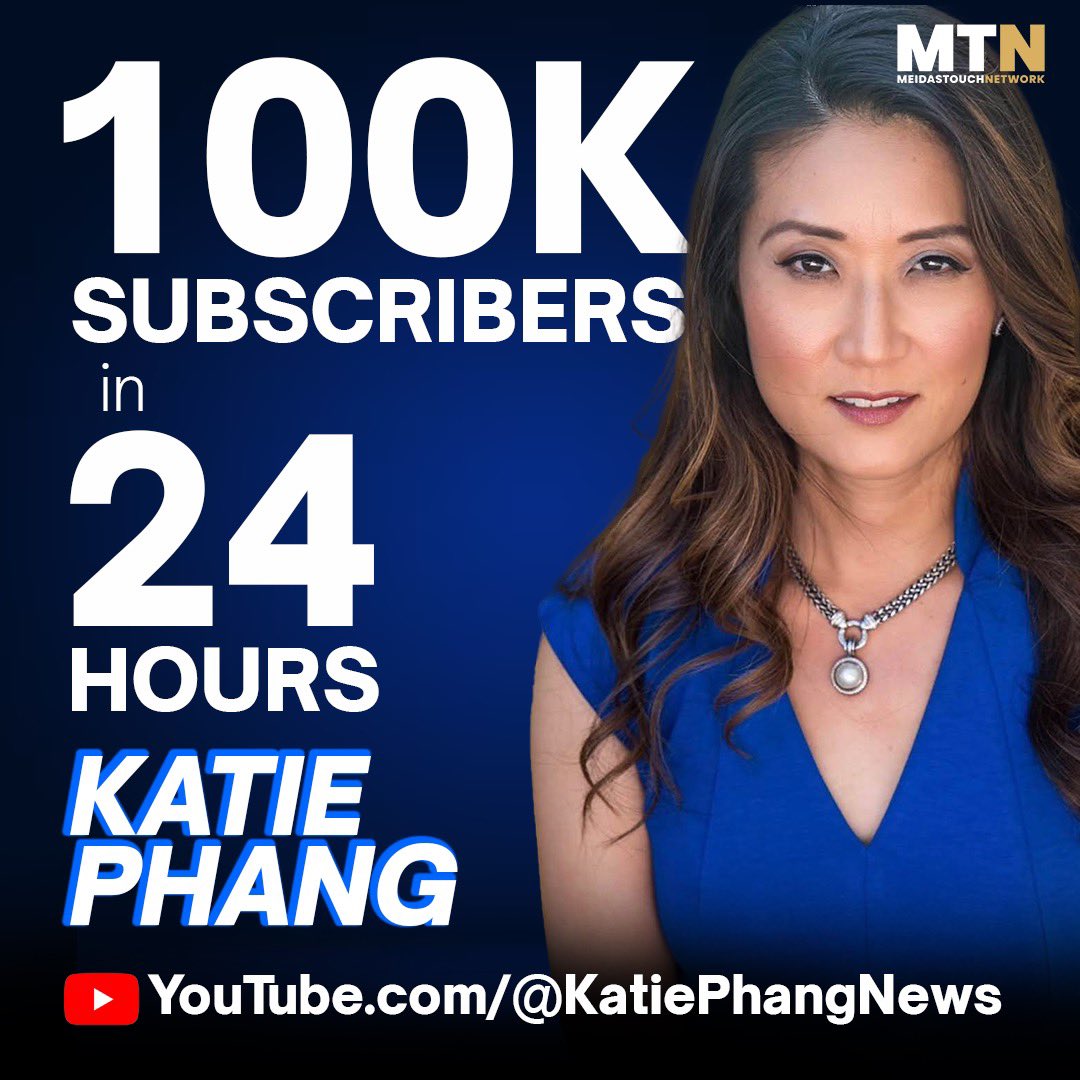 WOW! 🤯 

Congrats to <a href="/KatiePhang/">Katie Phang</a> on surpassing 100,000 YouTube subscribers in just 24 hours.

Follow her channel now and let’s keep the momentum going: YouTube.com/@katiephangnews