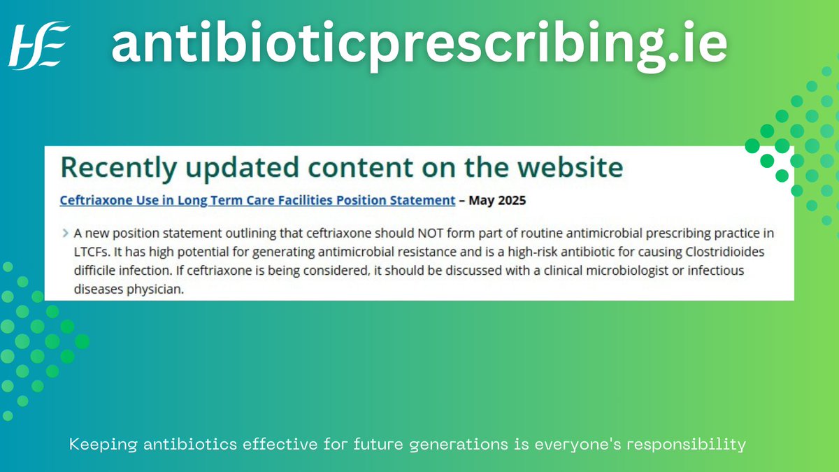 Antibiotic Prescribing (@antibioticpresc) on Twitter photo New position statement on Ceftriaxone Use in Long Term Care Facilities Position Statement added to AntibioticPrescribing.ie  Visit our What's New page for a link to this page and for all our current updates bit.ly/3qwE3dN New position statement on Ceftriaxone Use in Long Term Care Facilities Position Statement added to AntibioticPrescribing.ie  Visit our What's New page for a link to this page and for all our current updates bit.ly/3qwE3dN