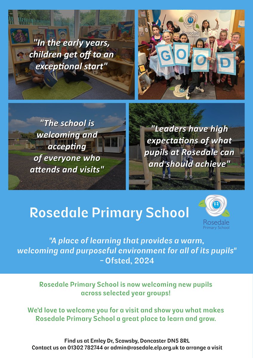 Rosedale Primary School (@elprosedale) on Twitter photo We are welcoming families to our academy to see what our offer is for prospective pupils. Please contact us if you would like to know more. <a href="/ExceedLP/">Exceed Learning Partnership</a> We are welcoming families to our academy to see what our offer is for prospective pupils. Please contact us if you would like to know more. <a href="/ExceedLP/">Exceed Learning Partnership</a>