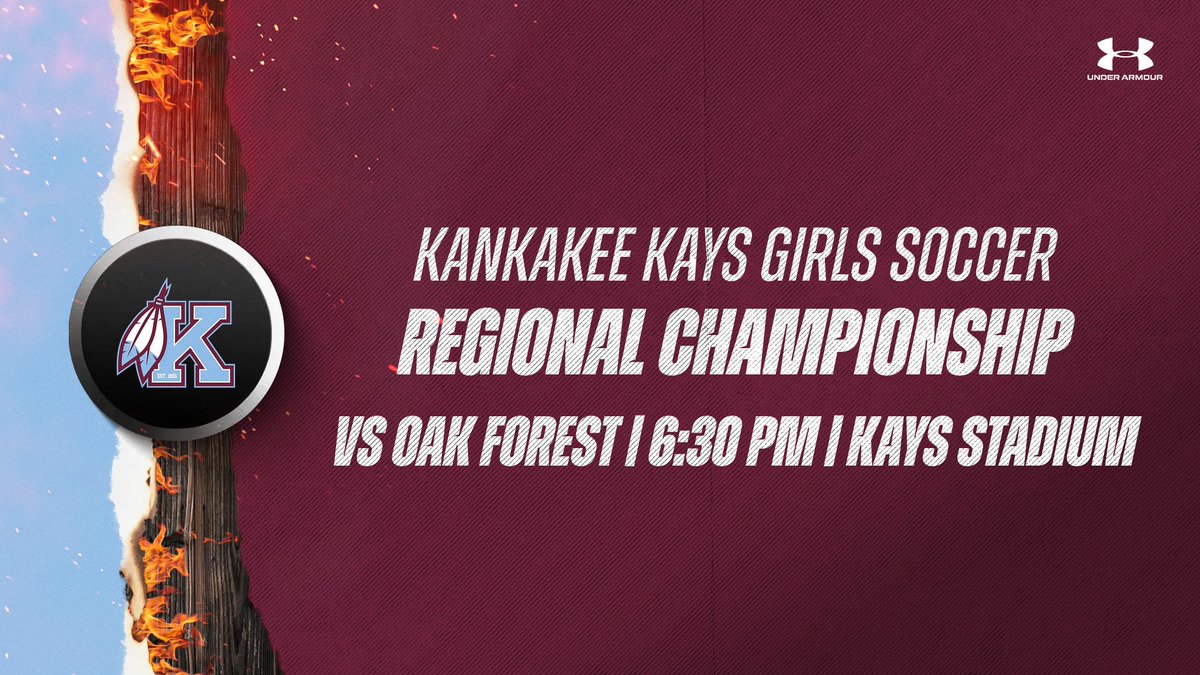 Kankakee Kays Girls Soccer is playing for a Regional Championship tonight at home! Match starts at 6:30 PM.  Come cheer on this exciting group of girls to victory!

#PROVEIT