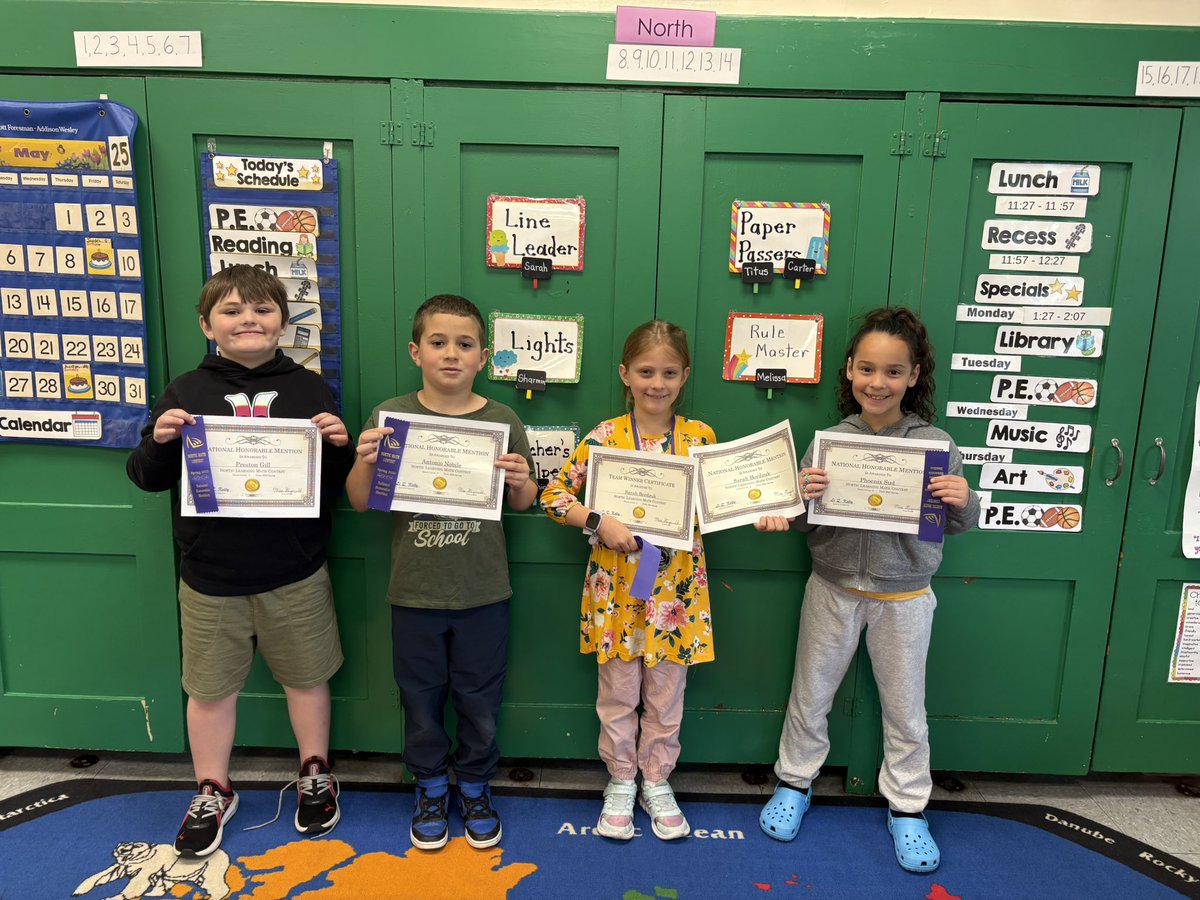 Congratulations to the Osbornville 2nd and 3rd Grade winners and Honorable Mentions for the Noetic Math Contest! <a href="/OEBears/">OESBears</a>