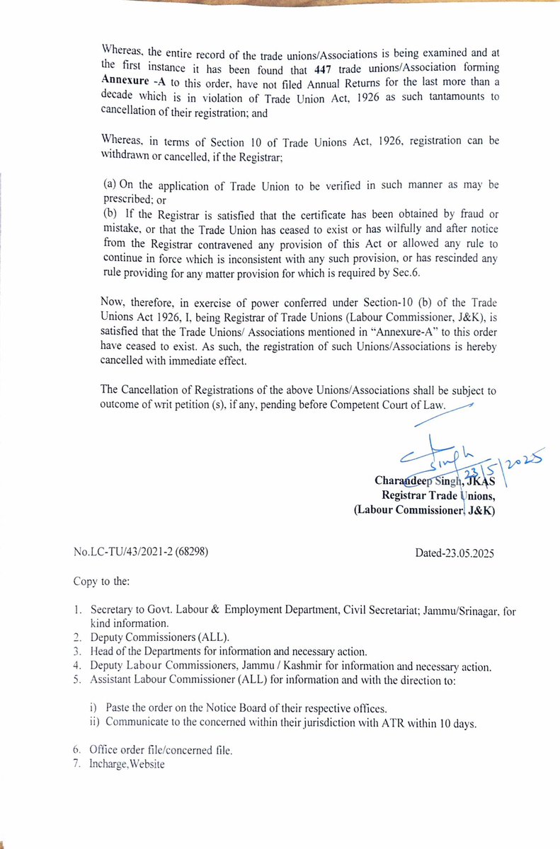 Labour Commissioner, J&K tweet media