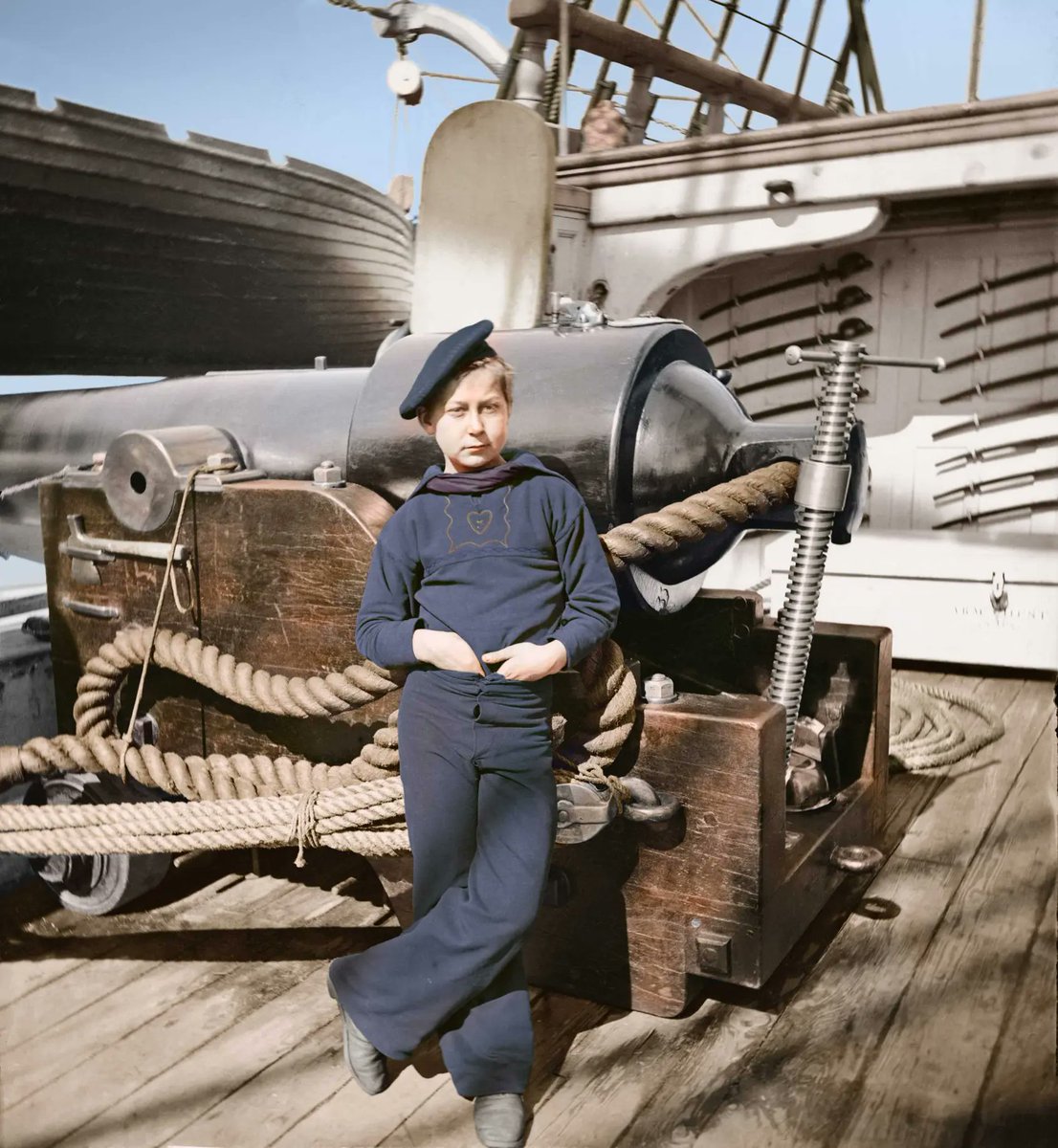 Powder boy by gun of U.S.S. New Hampshire off the coast of Charleston, S.C., 1860