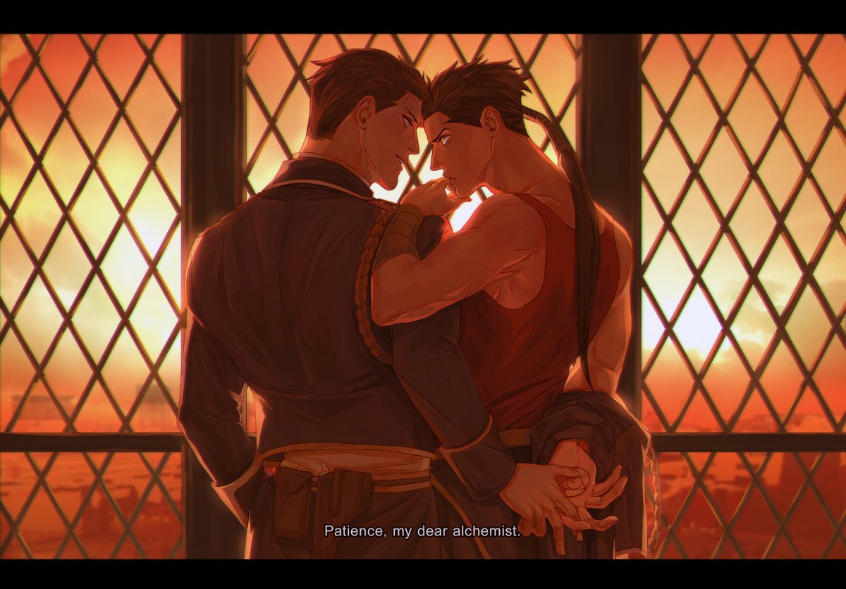 You promised me a battlefield.
....
Patience. Something that is not in Kimblee's repertoire.

#archblee