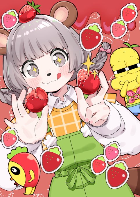 イチゴが食べたい季節だね🍓 
#ぽこあーと #オシャレになりたいピーナッツくん 