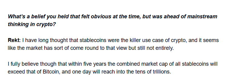 Nomatic (@nomaticcap) on Twitter photo It's true.
<a href="/rektdiomedes/">rektdiomedes</a> has been banging the stablecoin drum a long time. In fact, he was our first ever guest in our written series "Investor Talks" and look what he said back then ๐
(link to full piece below) It's true.
<a href="/rektdiomedes/">rektdiomedes</a> has been banging the stablecoin drum a long time. In fact, he was our first ever guest in our written series "Investor Talks" and look what he said back then ๐
(link to full piece below)