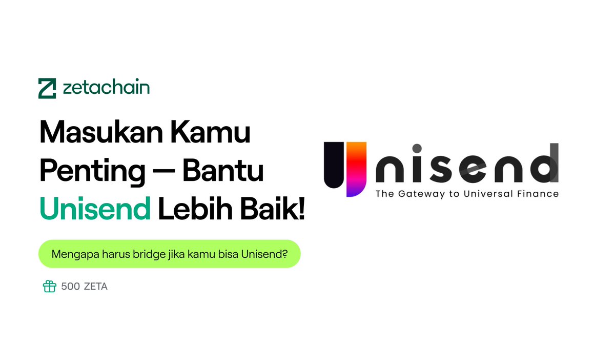 ZetaChain Indonesian (@zetachain_idn) on Twitter photo ๐ณ Yuk bantu Universal Apps berkembang bareng komunitas!
Kamu pernah coba <a href="/unisendfinance/">Unisend Finance</a>?
๐ฉ Ceritain pengalamanmu lewat form ini dan menangkan 50 $ZETA!
๐ Hadiah untuk 10 feedback terbaik pertama โ gampang banget, kan?
๐ Isi sekarang
๐ app.deform.cc/form/fec70d71-โฆ ๐ณ Yuk bantu Universal Apps berkembang bareng komunitas!
Kamu pernah coba <a href="/unisendfinance/">Unisend Finance</a>?
๐ฉ Ceritain pengalamanmu lewat form ini dan menangkan 50 $ZETA!
๐ Hadiah untuk 10 feedback terbaik pertama โ gampang banget, kan?
๐ Isi sekarang
๐ app.deform.cc/form/fec70d71-โฆ
