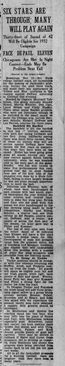 John Papendick (@jpapendick) on Twitter photo <a href="/GoJacksFB/">SDSU Football</a> from 1931. SD history here daily.
<a href="/HolyNutmeg/">John Stiegelmeier</a> <a href="/GoJacksSDSU/">South Dakota State Jackrabbits</a> <a href="/GoJacksJFPA/">JFPA</a> <a href="/GoJacksFB/">SDSU Football</a> from 1931. SD history here daily.
<a href="/HolyNutmeg/">John Stiegelmeier</a> <a href="/GoJacksSDSU/">South Dakota State Jackrabbits</a> <a href="/GoJacksJFPA/">JFPA</a>