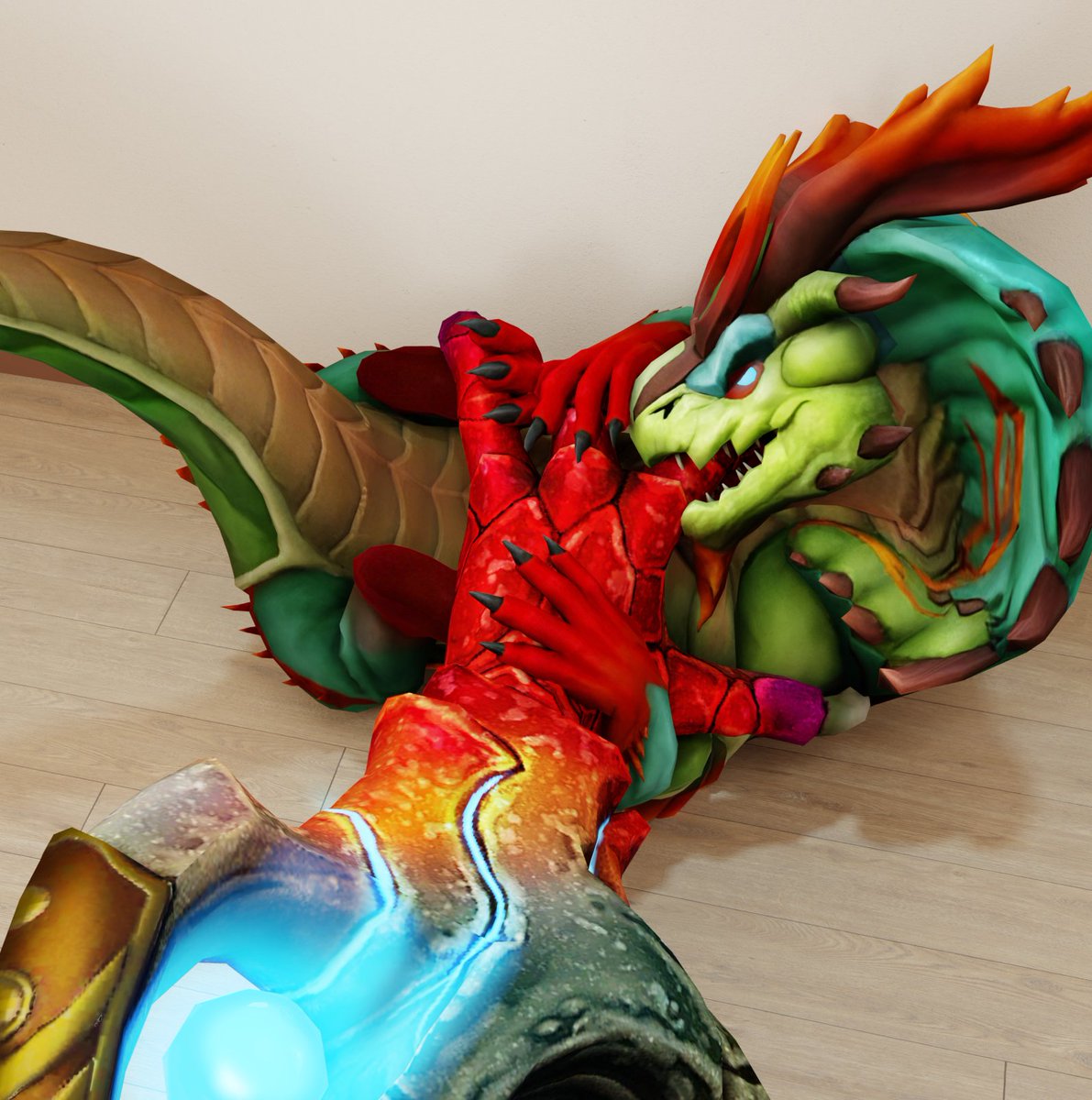 Trying to give a cat a belly rub