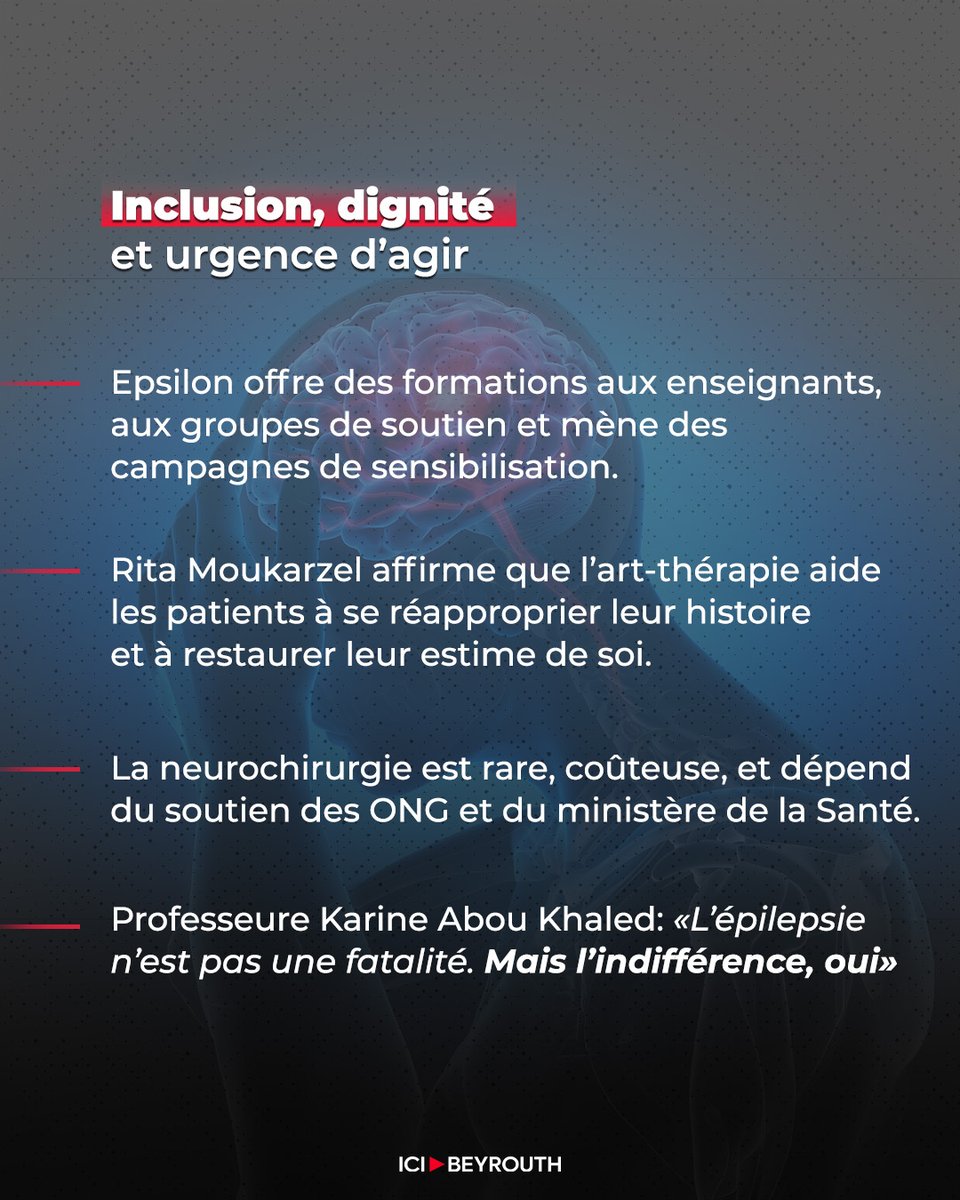 À la veille de la 10e Journée scientifique, organisée à l’#USJ, #IciBeyrouth revient sur les réalités de l’épilepsie au #Liban, les défis quotidiens des patients dans un pays en crise et le rôle crucial que joue Epsilon sur le terrain.

Lisez l'article de Makram Haddad dans son