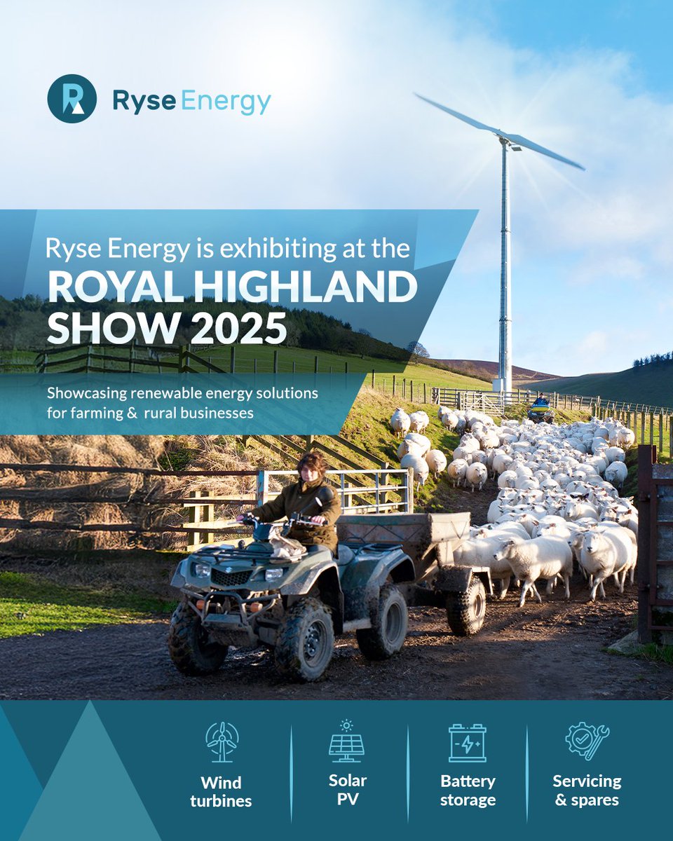 We're exhibiting at one of the UK’s most iconic agricultural events; The #RoyalHighlandShow 2025 from 19-22 June.

Discover our renewable energy solutions, including our export-certified G-11 wind turbine, for farmers, landowners, and rural businesses. Find and connect with us.