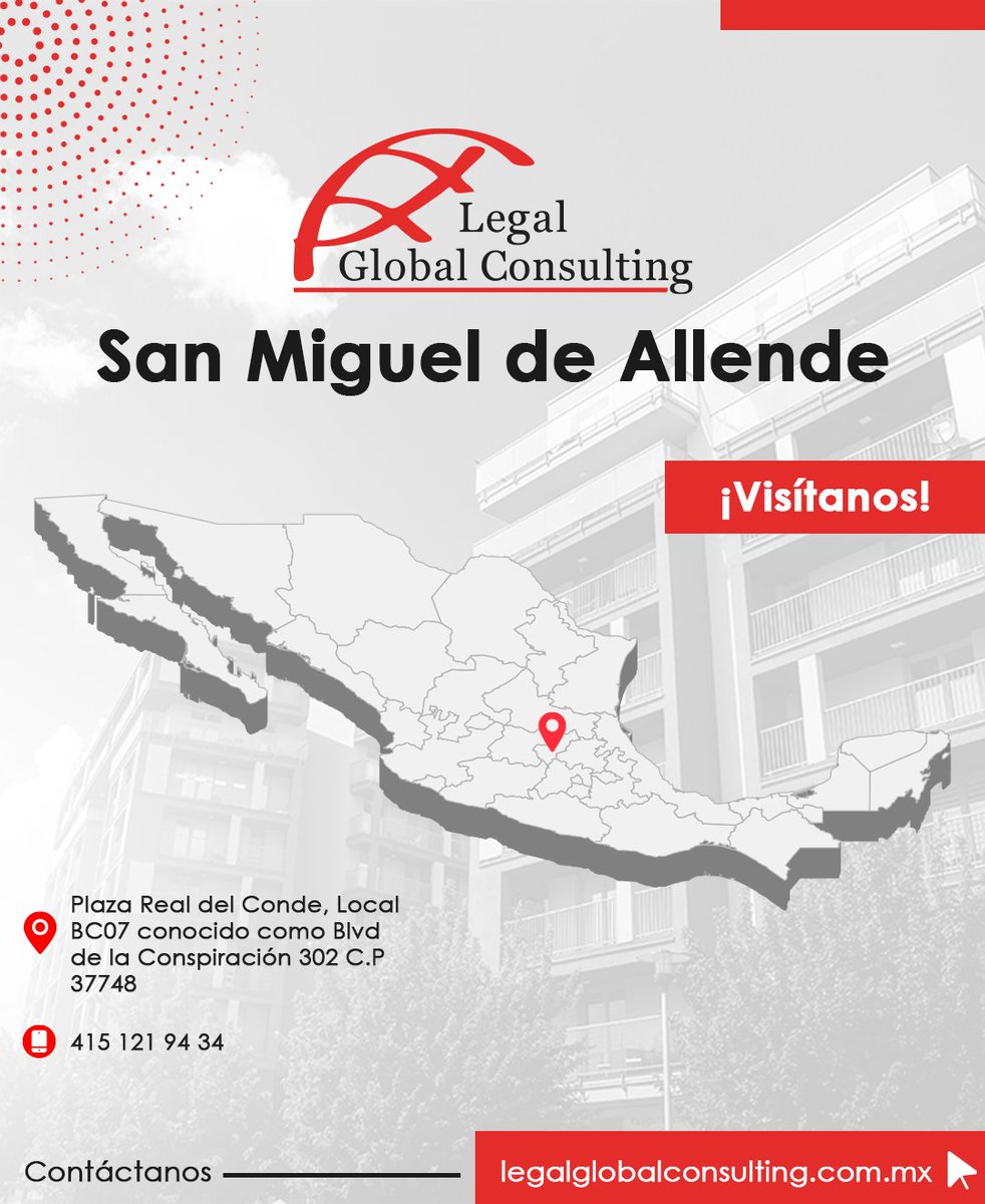 LegalGlobalC's tweet photo. ¿Ya conoces nuestra sede en San Miguel de Allende?
¡Visítanos!
Llámanos: 415 121 94 34
Atención a todo el país.
https://t.co/fEaXkvzyaY

#LegalGlobalConsulting #LaMejorRedDeProtección https://t.co/AcrqpnKMYb